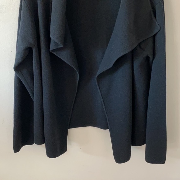 Eileen Fisher Black Open Front Wool Cardigan- Size M - Picture 7 of 8